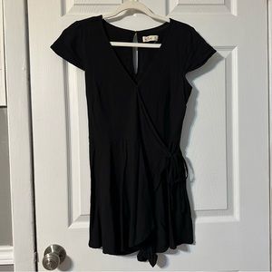 Hollister Black Wrap Front Romper
